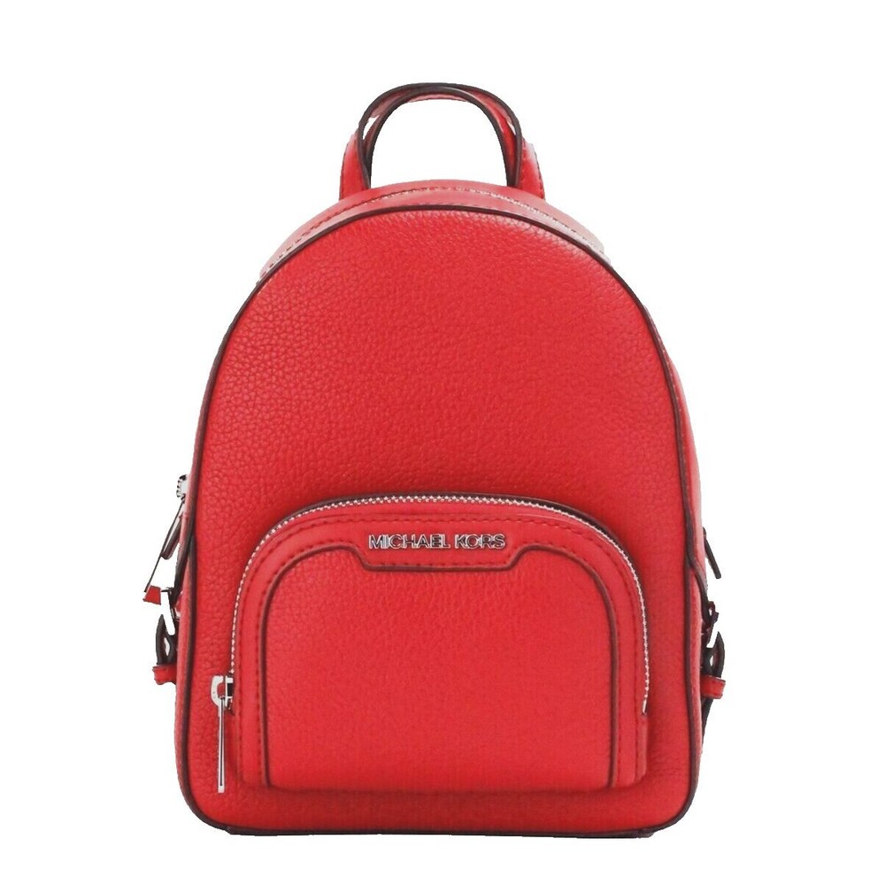 New Michael Kors Jaycee Extra-Small Leather Convertible Backpack Bright Red